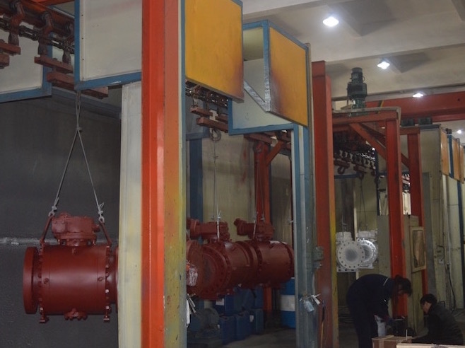 trunnion mounted ball valve painting line